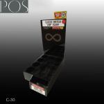 Plastic black Acrylic counter top display box on the table