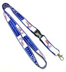 Fashion Blue White Dye Sublimation Lanyards US OPEN Logo heat transfer lanyards