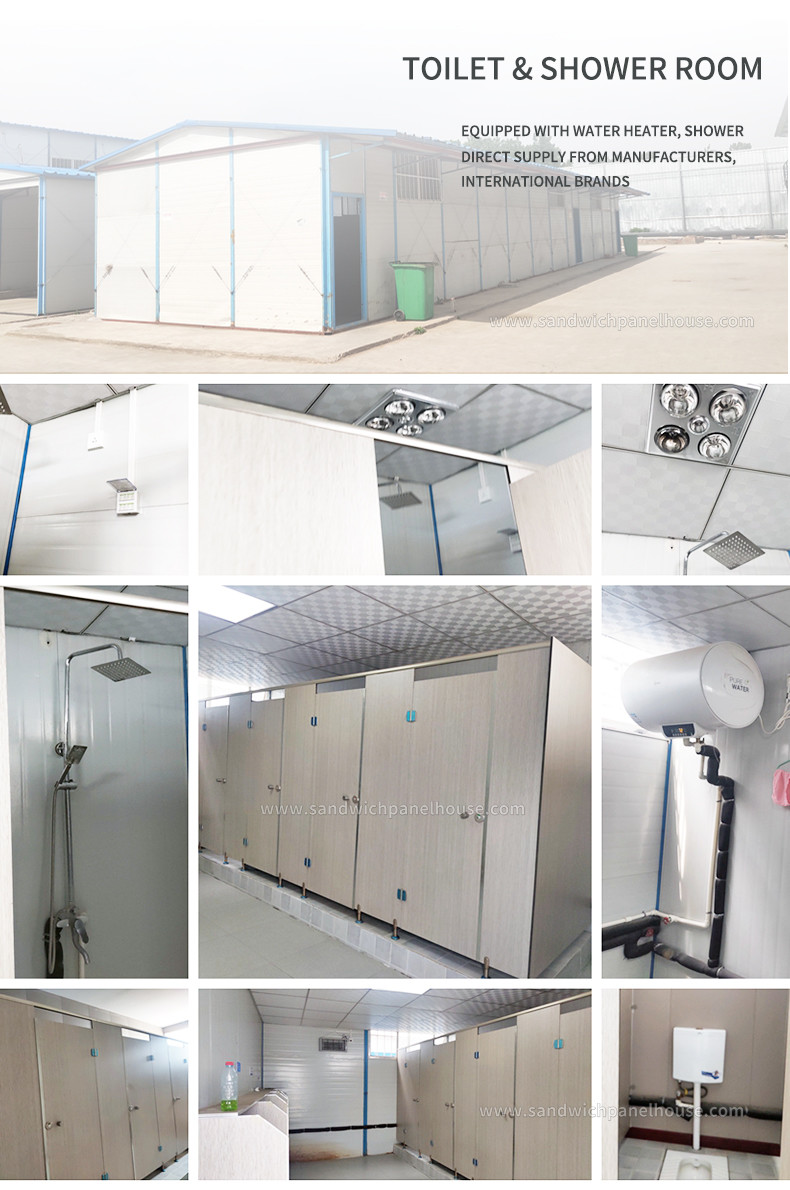 Construction Site Small Prefab Houses Good Weather Resistance Rainproof