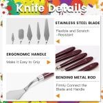 Stainless Steel Palette Knife Set 5 Piece Art Tools Kit For Oil And Acrylic