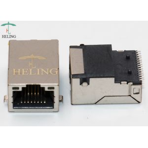 Tab Up Latch SMT RJ45 1000Base TX Connector With Built In LED