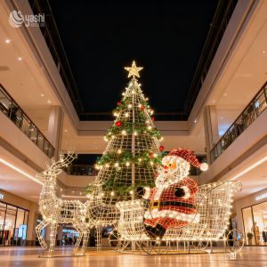 Santa Claus Reindeer Christmas Tree LED Lights - Illuminate the Festive