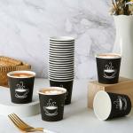 Biodegradable 12oz Brown Double Layer Paper Cup Corrugated Coffee Cups With Lids