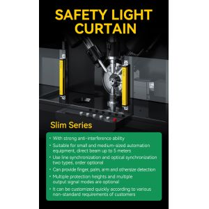 Ultra Thin Safety Light Curtain NPN NC Output 0-3m Sensor Range Light Curtain