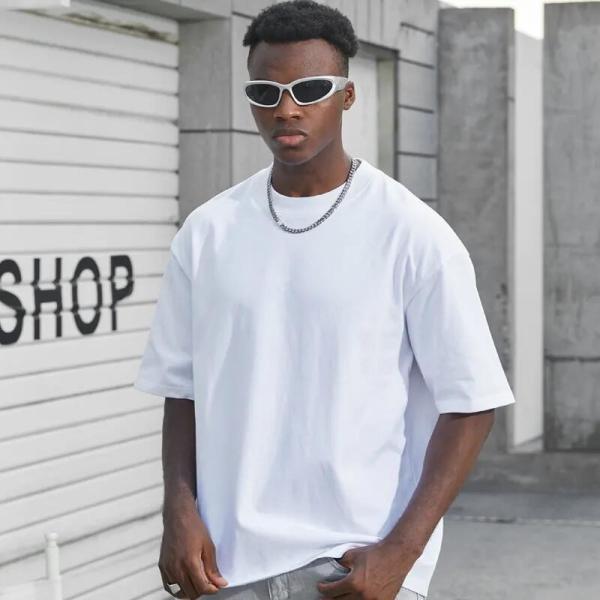 Wholesale Men Blank T-Shirt Custom Quality Cotton Loose Drop Shoulder Oversized