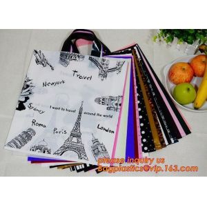 Custom Print Soft Loop Handle Plastic Shopping Bag with handles,Colored Soft