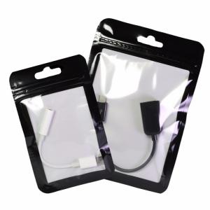 China One Side Clear Bag Pearlized Film Plastic Pouch USB sack Hairpin Packing White BOPP Pearl Film Bags factory