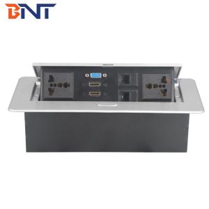China 220V Square Desktop Pop Up Power Plug Zinc Alloy For Computer Supply factory