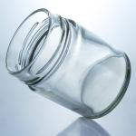 Customized 500ml Wide Mouth Round Glass Honey Jar with Metal Cap and Glass Base