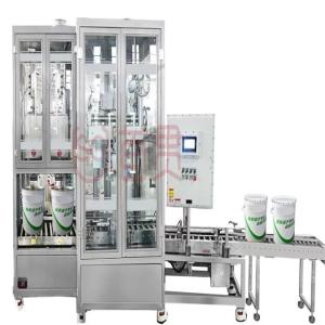 China 10L Bucket Automatic Filling And Capping Machine For Square Barrels factory