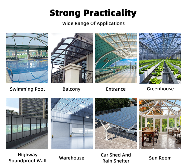 Transparent Polycarbonate U Lock Roofing Sheet 6mm Multi-wall Plastic PC Sheet