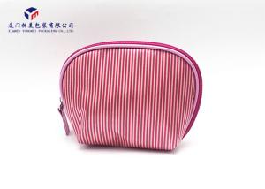 China Trapezoid Fashion Design Fabric Makeup Bag Pink Color Size 11.5cm X 5cm X 11.5cm factory