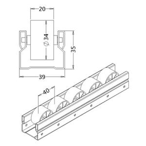China SGCC PP ESD Metal Roller Track JY-2046 4000mm Length Roller Rail Track factory