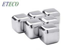 China Ecofriendly Stainless Steel Chilling Cubes , Metal Whiskey Stones Dishwasher Safe factory