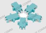 Multimode LC PC / UPC OM3 Aqua Fiber Optic Cable Adapter