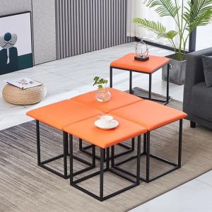 China Velvet Red Nesting Stools Cube Set Storage Footstool Cube Home Make Up factory