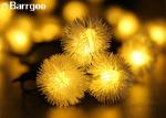 20 LED Furry Ball Solar LED Christmas Lights Colorful IP65 Xmas Decoration