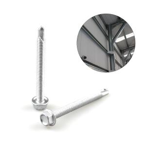 China Zinc Alloy Coated Hex Flange 6.3x65 Bi-Metal 304 Framing Screw for Wall Cladding Sheet To Purlin factory