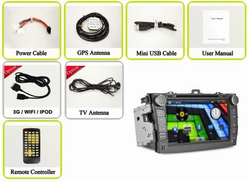 Toyota Corolla autoradio 2007-2011 with touch screen gps navigation wifi audio player OCB-8612
