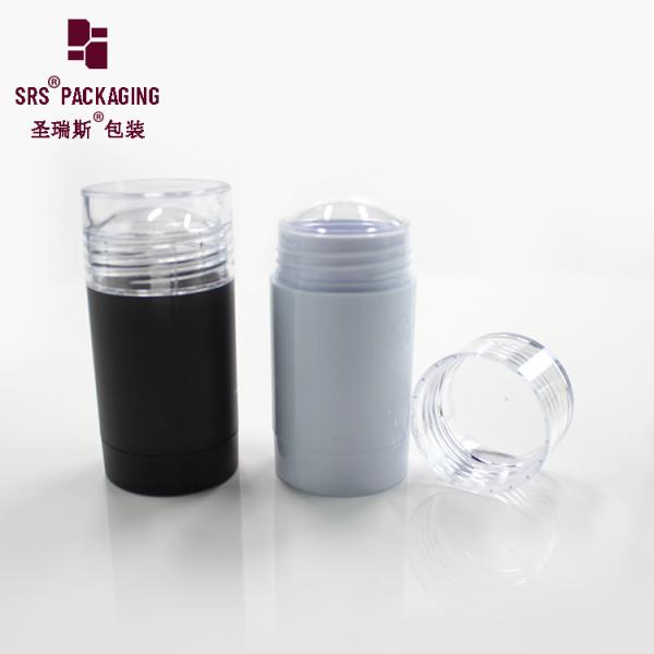 D042 clear round plastic AS stick empty deodorant packaging