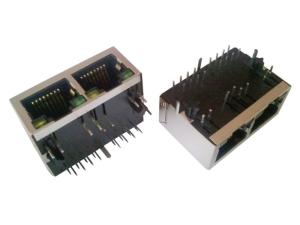 China Modular RJ45 Female Jack High Performance 1x2 Port 10/100 Base - T Transformer factory