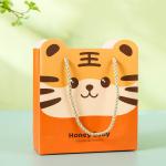 Customized Brown Kraft Paper Recycled Gift Bags For Retail Shop