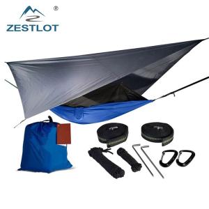 China Weatherproof 70D Nylon L260cm Portable Camping Hammock factory
