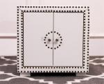 Bedroom Furniture Cabinet White Leather Bedside Table
