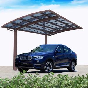 China Sunproof Modern Aluminum Carport 2.0mm Thickness Polycarbonate Arched Roof factory