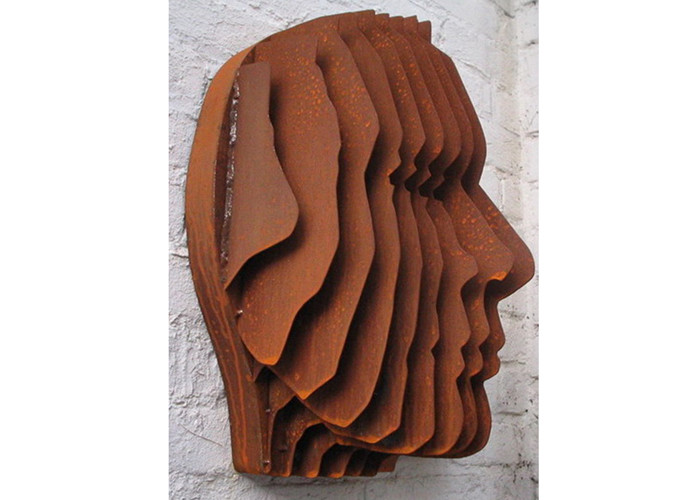 Abstract Rusty Color Corten Steel Face Sculpture Wall Decoration