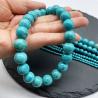 Buy cheap Natural Turquoise 10MM925 Silver Beads Bracelet Punk Hip-Hop European And from wholesalers