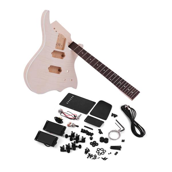 Unfinished DIY Electric Guitar Kit Basswood Body Maple Guitar Neck Rosewood