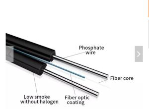 China GJXH FTTH Drop Cable LSZH Jacket 1 Core 2 Core G657A FTTH Drop Fiber Cable factory