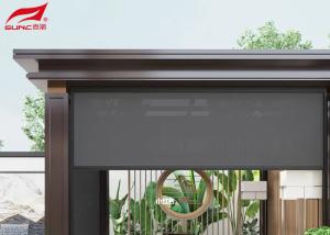 China Outdoor Insect Proof Fabric Blackout with Roller Motor Zip Track Outdoor Blinds factory
