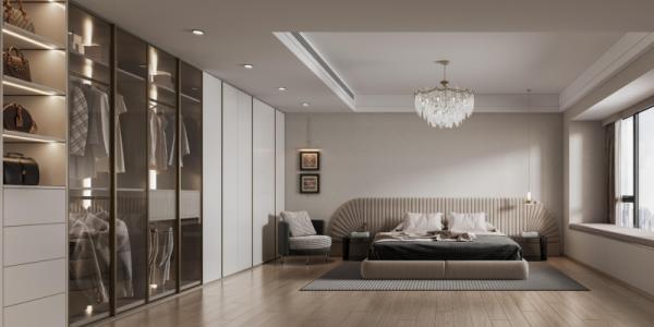 Modern Minimalist Bedroom Wardrobe Full Height Wardrobe With Integrated Open