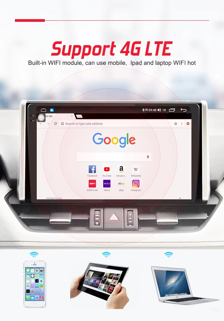 Qualcomm Chip Android 13 Universal Car Stereo Screen 9" 10" for GPS Navigation