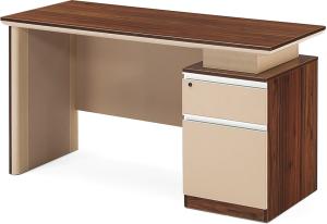China 0.3MM Veneer Wooden Office Computer Table Home Office Desk 1.4 / 1.6M factory