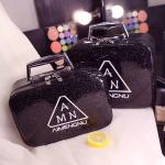 Splash Proof PU Leather Glitter Makeup Bag Case