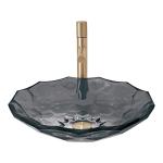 Transparent Black Glass Wash Basin Diecasting Crystal Bathroom Vanity Sink