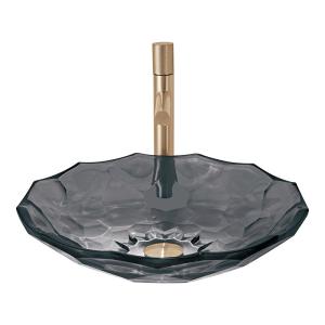 China Transparent Black Glass Wash Basin Diecasting Crystal Bathroom Vanity Sink factory