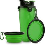 Green Portable Water Dispenser Dog Outdoor Water Bottle For Dogs Walking Hiking