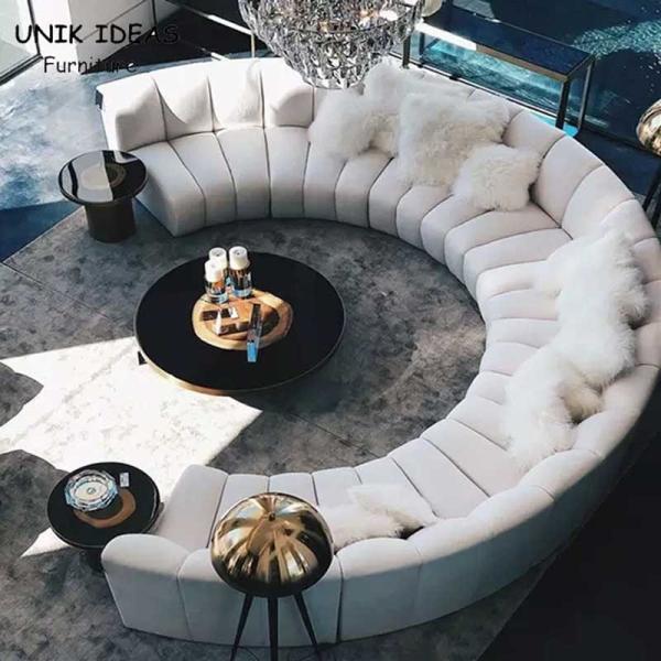 China Custom Italian High End Modular Sectional Leather Sofa Fabric MDF Paint Modern Design factory