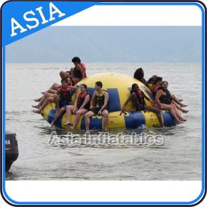 China Hot Welding Yellow 12 Person Inflatable Disco Boat For Towable Water Games factory