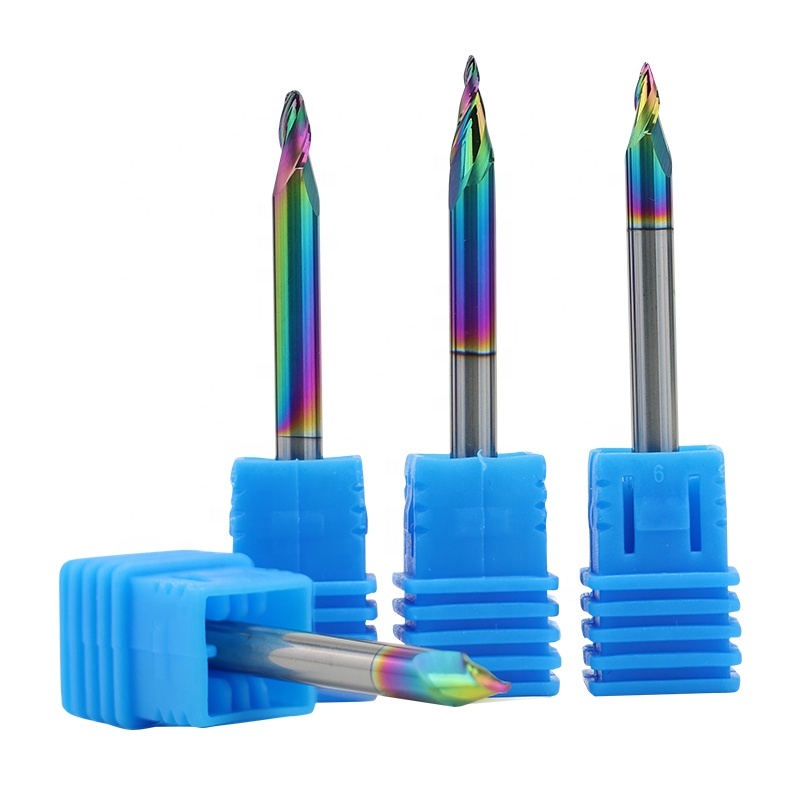 China TiAIN Aluminum Milling Cutter DLC Engraving Router Bits Tapered Ball Nose End Mill 70 Deg factory
