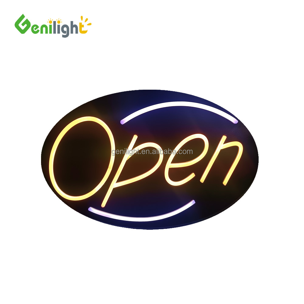 Colorful Genilight Open Sign Neon LED Business Animated Motion Advertising Displays Panel 56*33cm