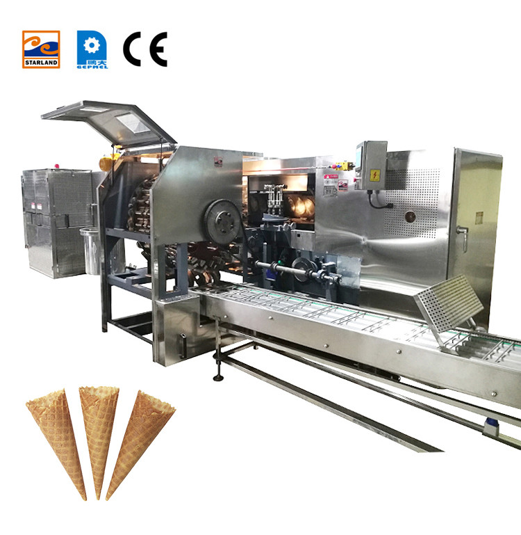SS 1.5KW Ice Cream Cone Production Line 121 Baking Plates 11 Kg / Hour