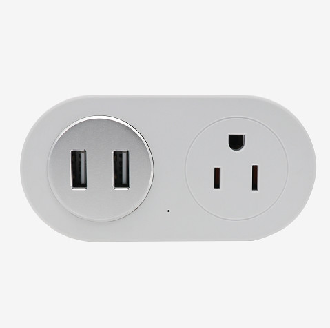 Smart Home US Standard WiFi Smart Plug (US1P+2U)With USB Charging Remote Control Work With Google&Alexa