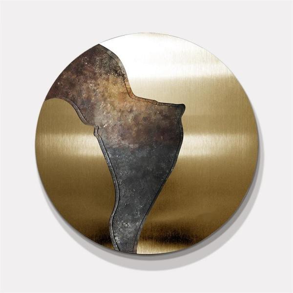 Brushed Antique Copper Wall Decor Art Piece For Hotel Lobby Entryway View