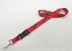 Silk Screen Printing Dye Sublimation Lanyards , Embroidered Lanyard For Whistle
