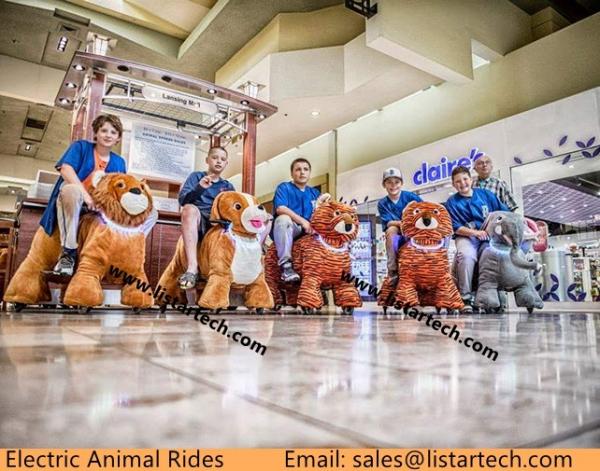 Motorized Plush Riding Animals Bicycle Led Animal Toy Cars, Happy Riding with